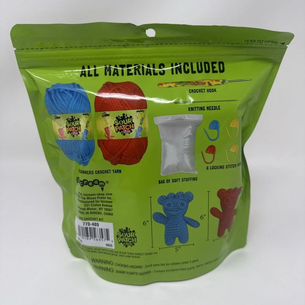 Sour Patch Kids Crochet Kit‎ For Beginners 2 Knit Candy Figures Red Blue Iscream